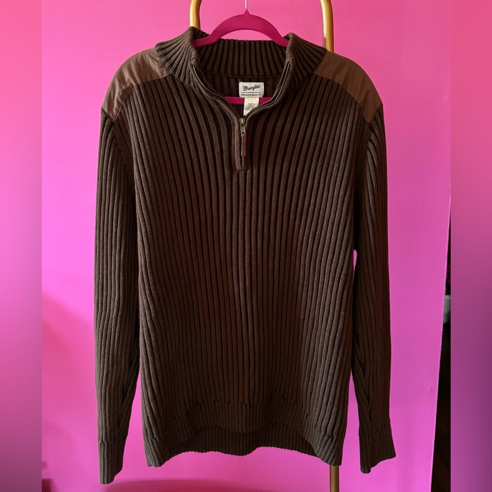 Wrangler 1/4 Zip Brown Men’s sweater - large